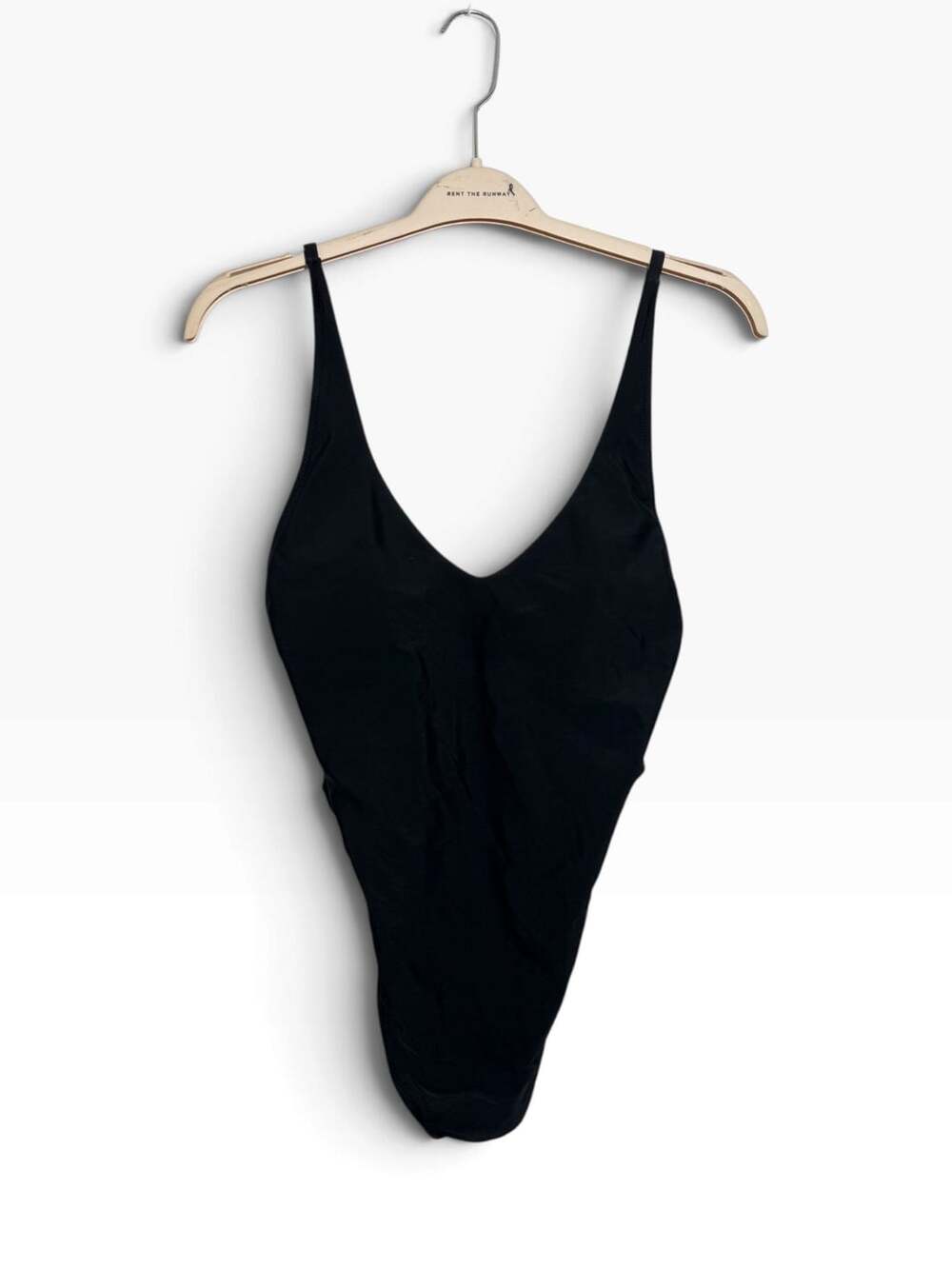 Relleciga One Piece Swimsuit Black High Cut V Neck Monokini Womens Size XXL⁠
